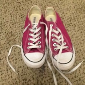 Rasberry Converse Low-Tops